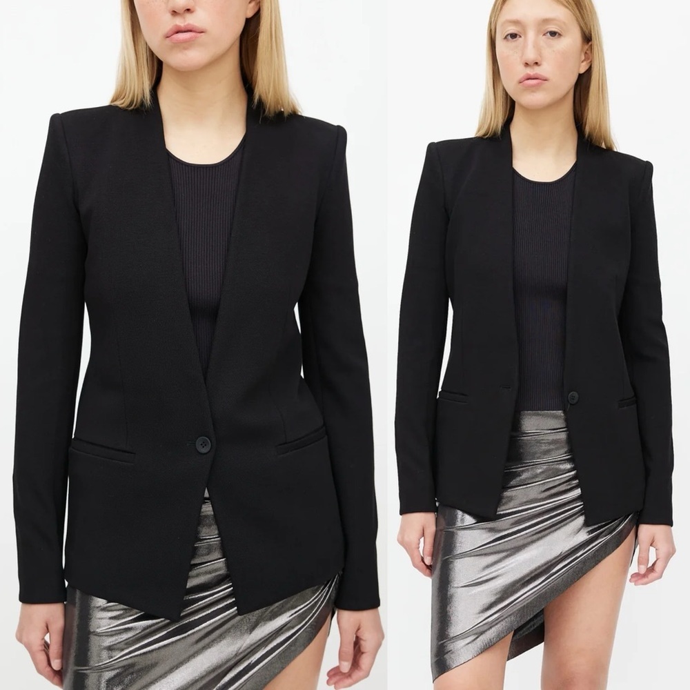 Helmut Lang Black Single Button Blazer Minimalist Size P‎ or XS Style E01HW119